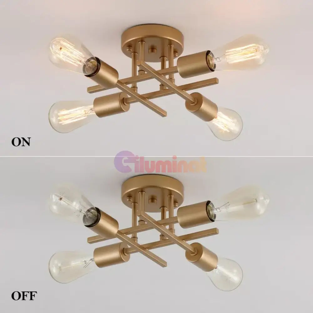 Lustra Vintage 4Xe27 Gold 3215/4Gd Lighting Fixtures