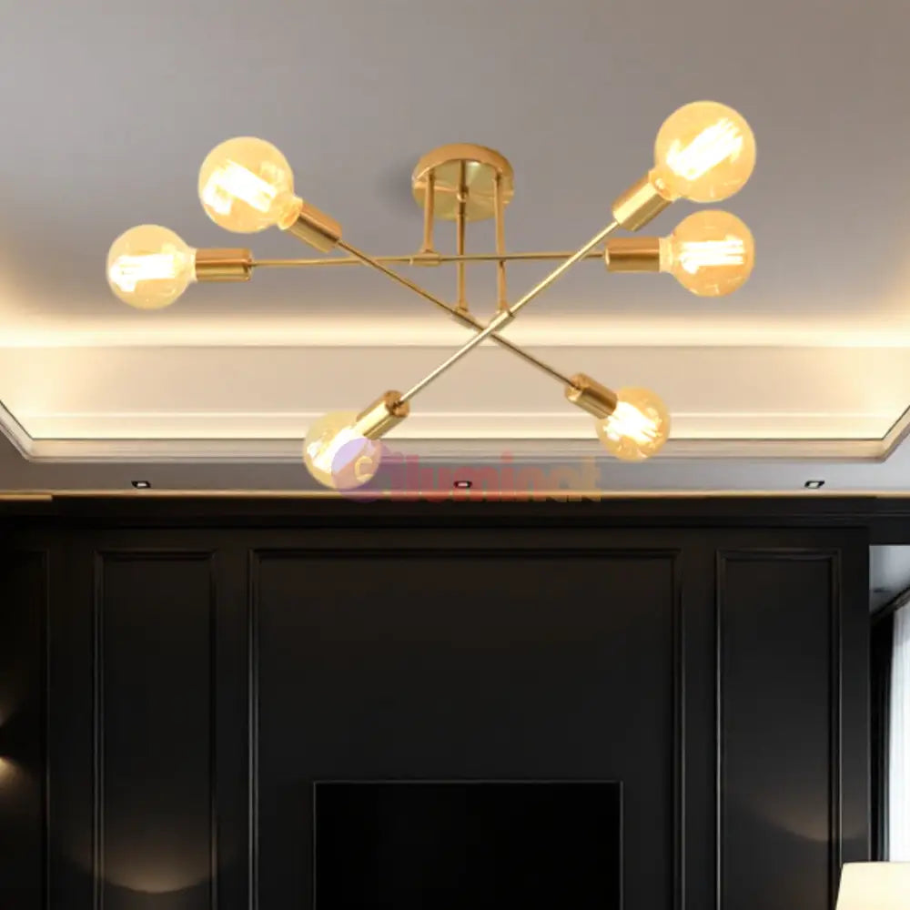 Lustra Vintage 6xE27 GOLD DC 301-6 GD GOLD / VINTAGE SI RETRO DESIGN Lighting Fixtures
