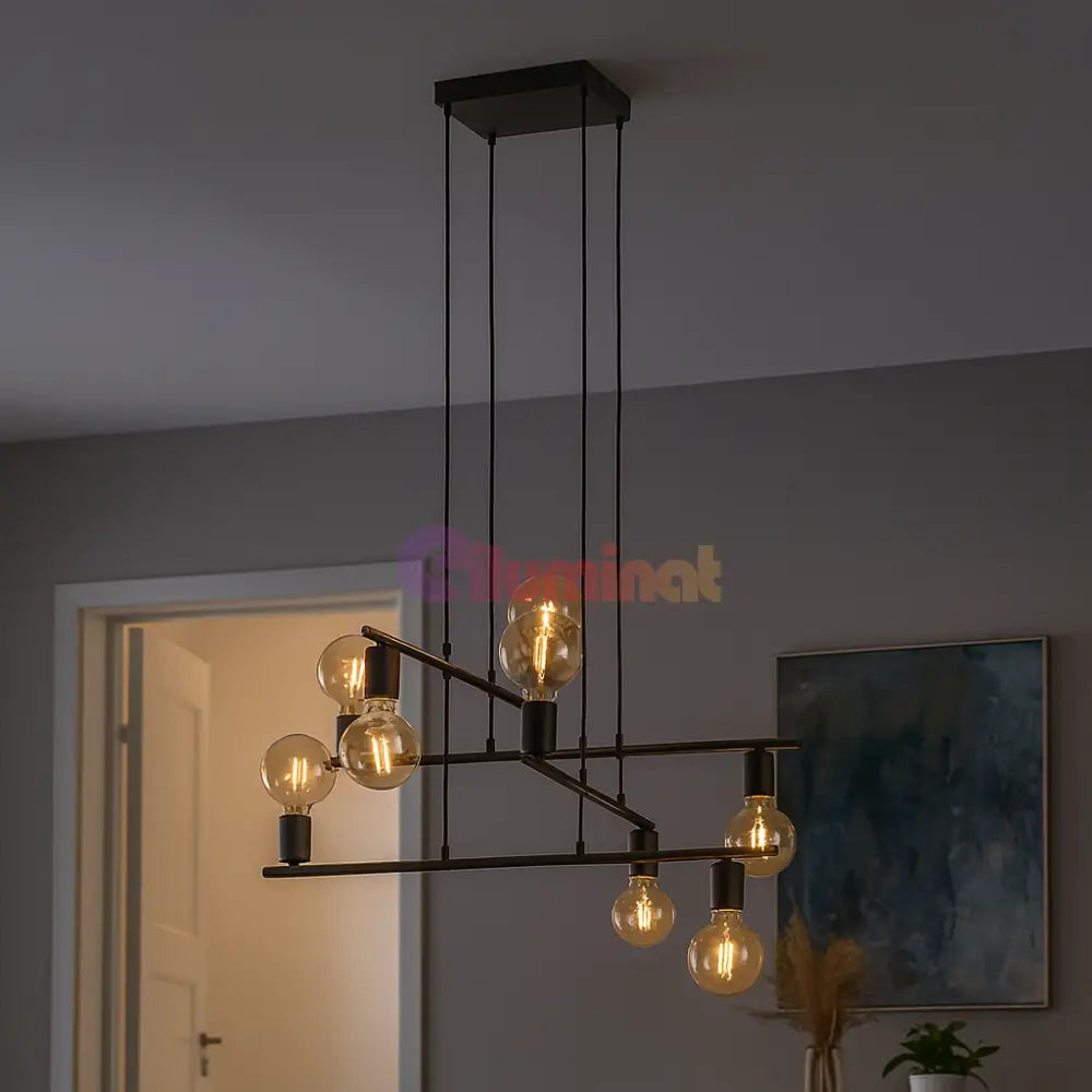 Lustra Vintage 8xE27 MEZZANA 98909 NEAGRA / VINTAGE SI RETRO DESIGN Lighting Fixtures