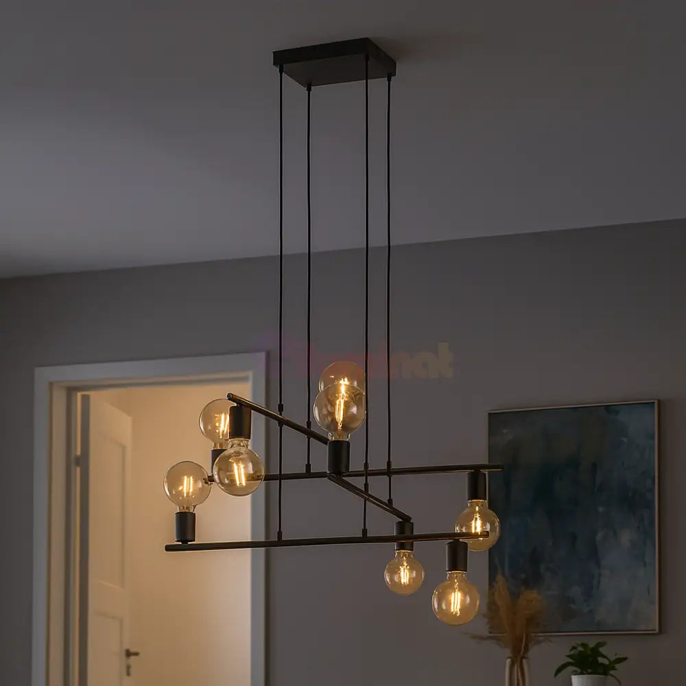 Lustra Vintage 8xE27 MEZZANA 98909 NEAGRA / VINTAGE SI RETRO DESIGN Lighting Fixtures