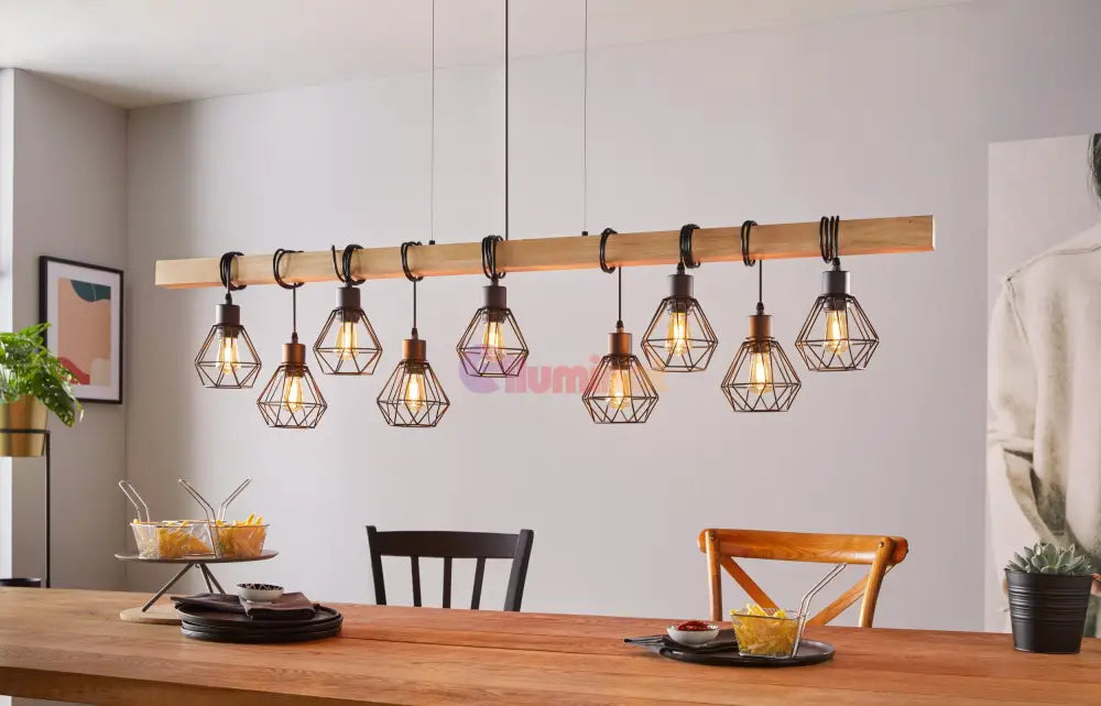 Lustra Vintage 9xE27 TOWNSHEND 5 43134 LEMN / VINTAGE SI RETRO DESIGN Lighting Fixtures
