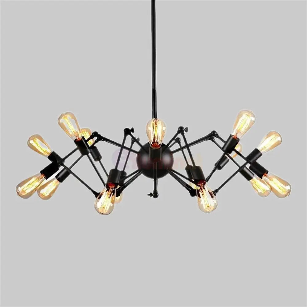Lustra Black Widow 16xE27 NEAGRA / VINTAGE SI RETRO DESIGN Lighting Fixtures