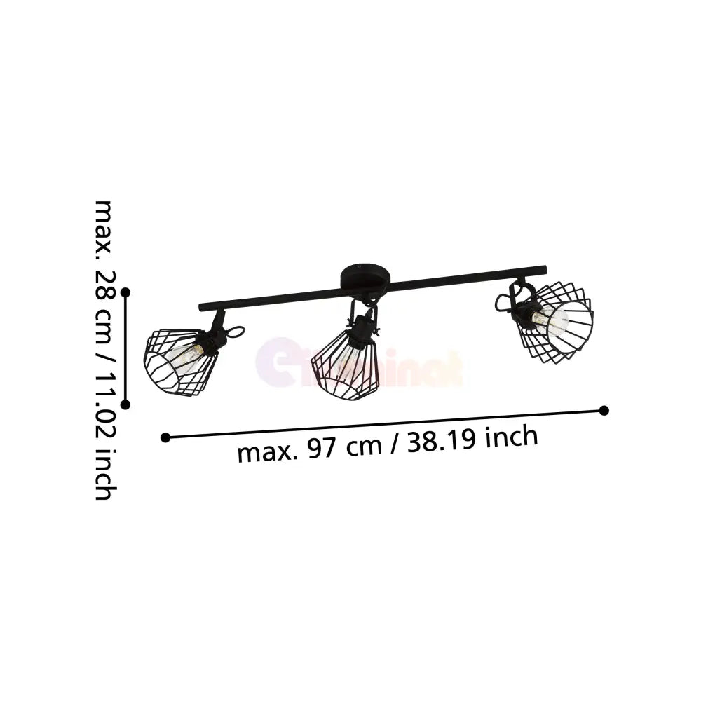 Lustra Vintage Cu 3 Spoturi Reglabile TABILLANO 78CM Lighting Fixtures