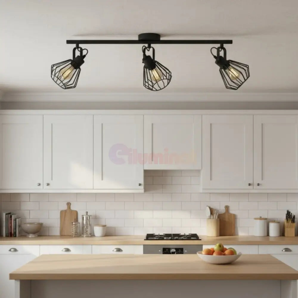 Lustra Vintage Cu 3 Spoturi Reglabile TABILLANO 78CM Lighting Fixtures