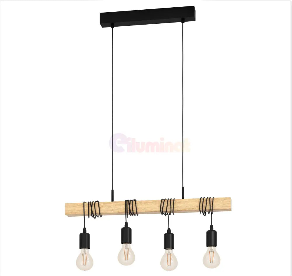 Lustra Vintage Lemn Design 4Xe27 Lighting Fixtures