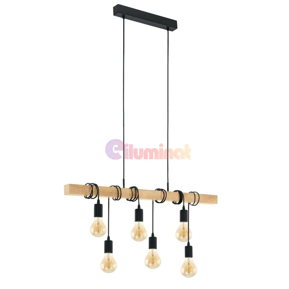 Lustra Vintage Lemn Design 6Xe27 Lighting Fixtures