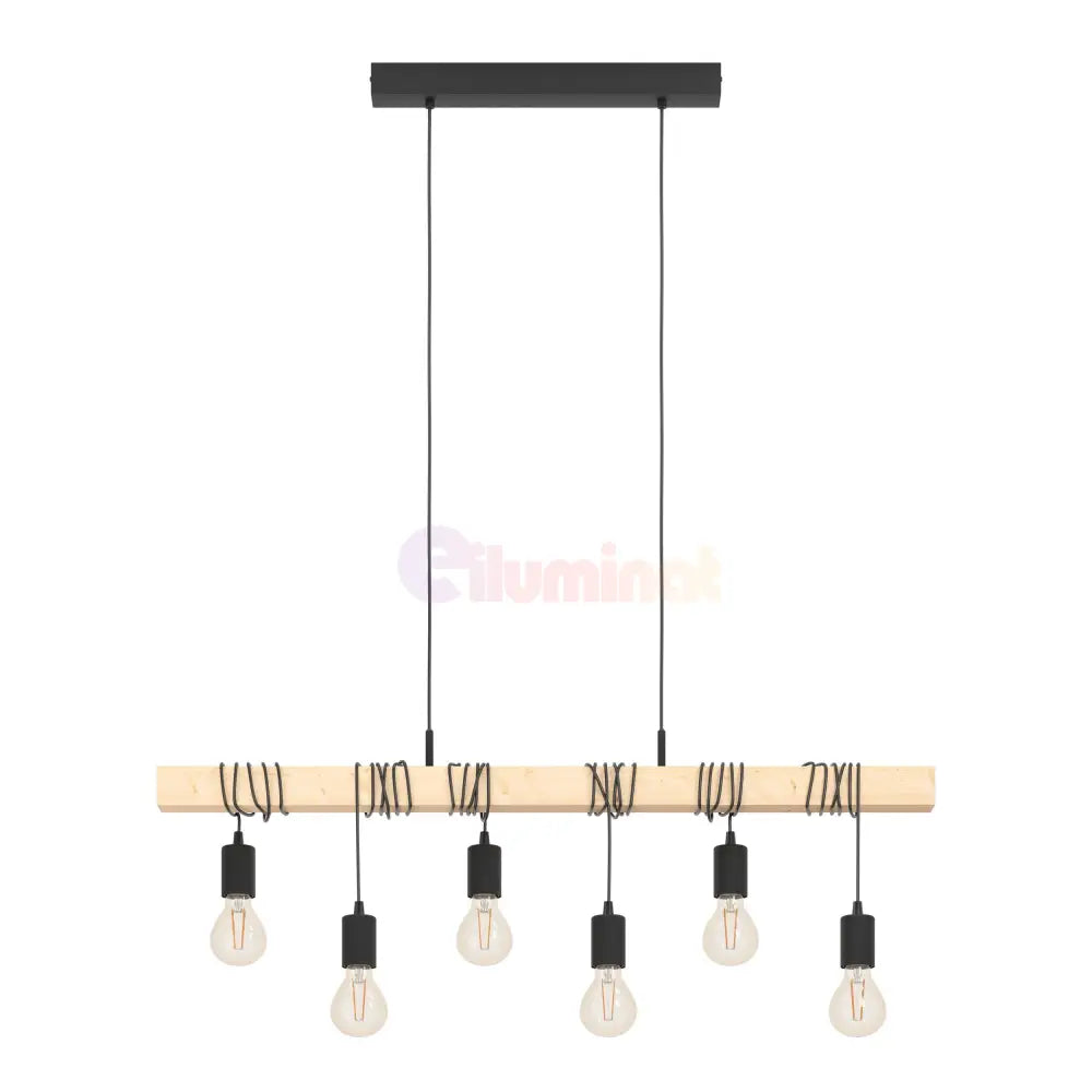 Lustra Vintage Lemn Design 6Xe27 Lighting Fixtures