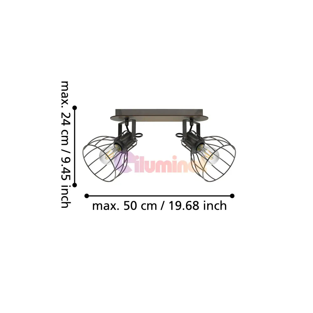 Lustra Vintage SAMBATELLO cu 2 Spoturi 34CM VINTAGE SI RETRO DESIGN / 34CM Chandeliers