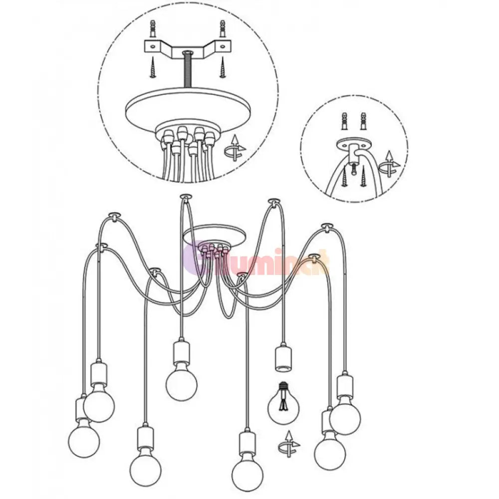 Lustra Vintage Spider 8Xe27 Lighting Fixtures