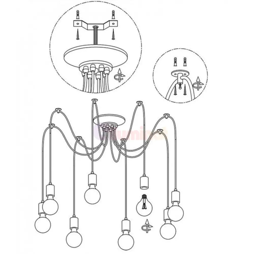 Lustra Vintage Spider 8Xe27 Lighting Fixtures