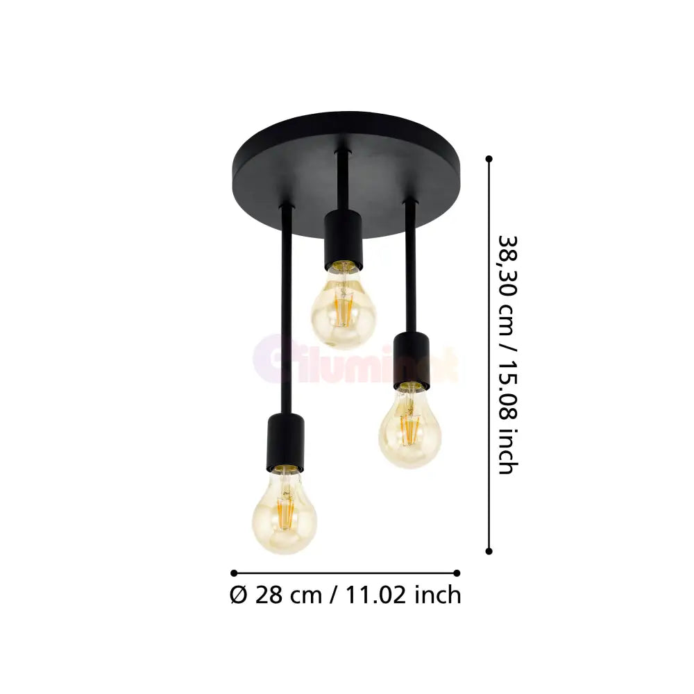 Lustra Abajur MAT Nordic Black 3xE27 DN117-3/BK (Copy) NEAGRA / ABAJUR Chandeliers