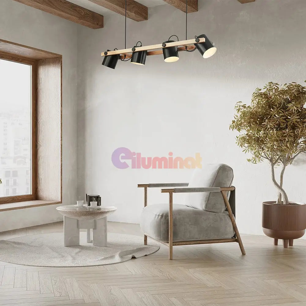 Lustra Wood Delight Suspendat 4Xe27 100Cm Lighting Fixtures