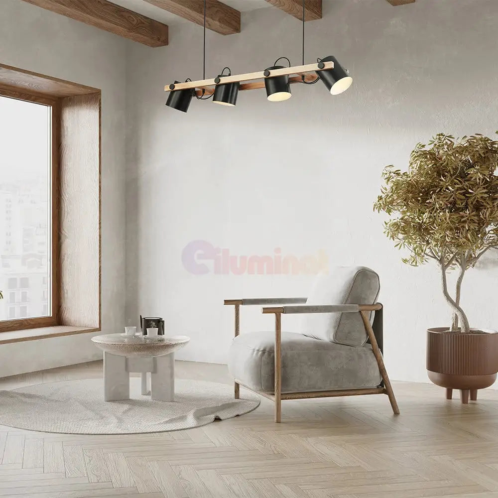 Lustra Wood Delight Suspendat 4Xe27 100Cm Lighting Fixtures