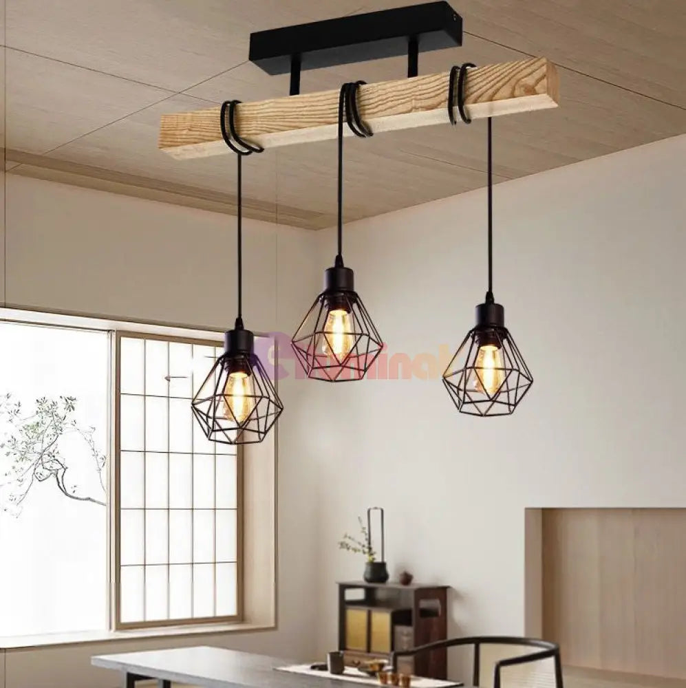 Lustra Wood Style 3Xe27 C22680-3 Lighting Fixtures