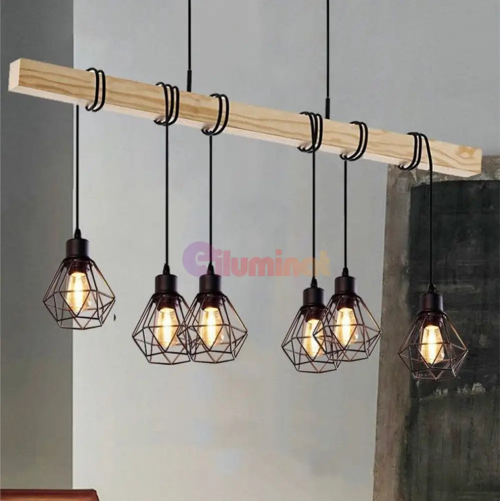 Lustra Wood Style 6Xe27 C22680-6 Lighting Fixtures