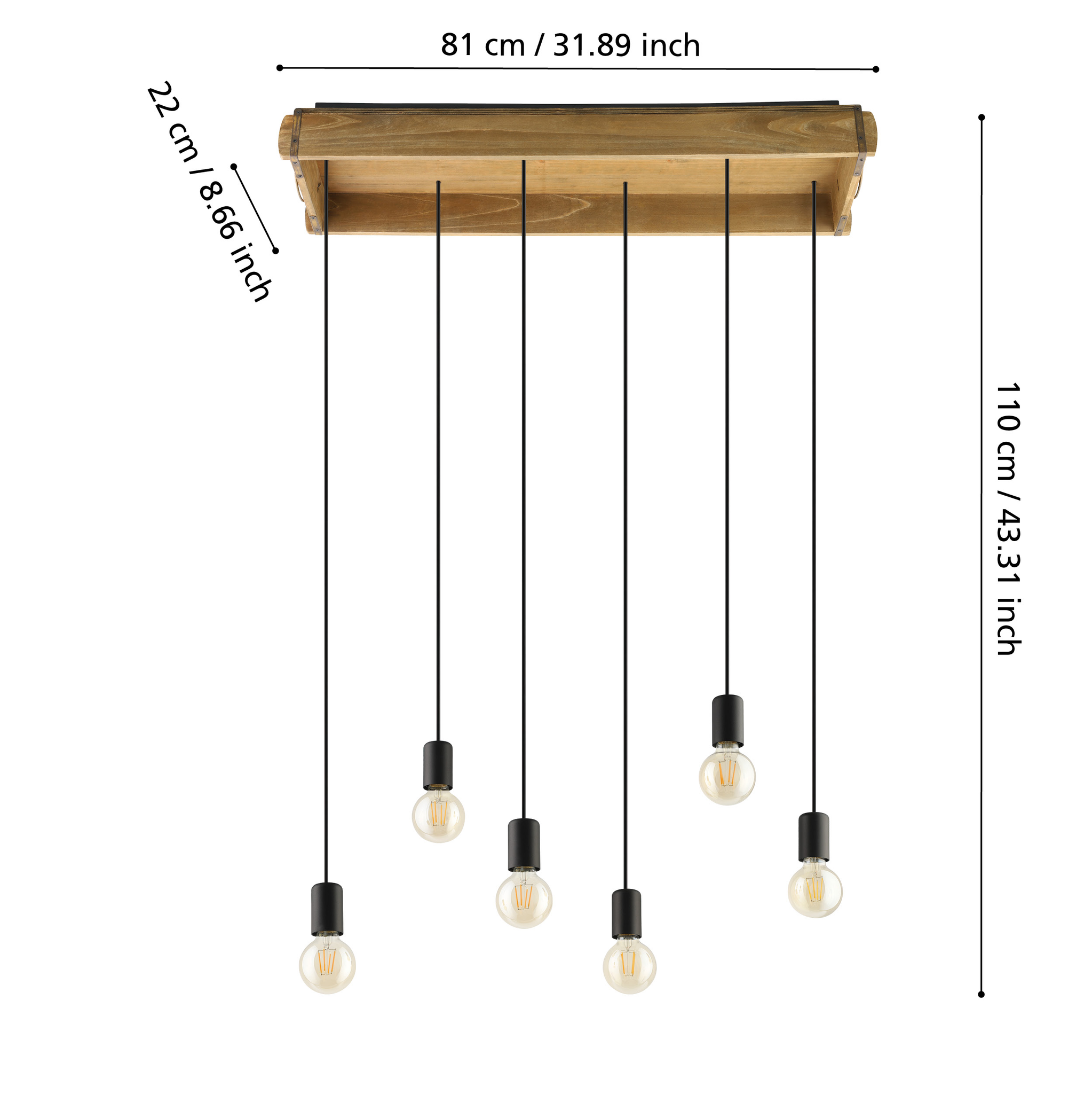 Lustra Vintage LEMN Design 3xE27 (Copy) LEMN / VINTAGE SI RETRO DESIGN / 55CM Lighting Fixtures