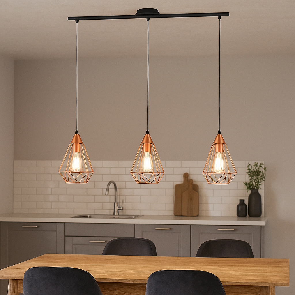 Lustra Vintage 3XE27 TARBES 94195 NEAGRA / VINTAGE SI RETRO DESIGN Lighting Fixtures