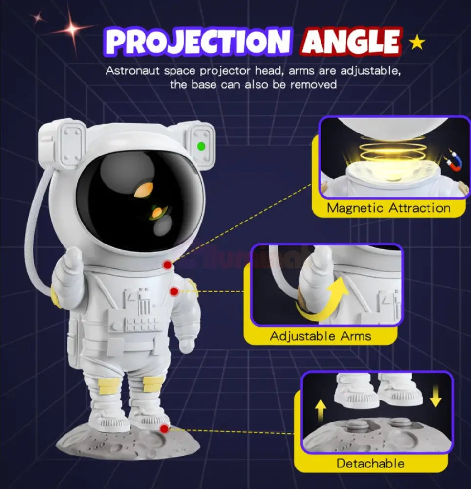 Mini Astronaut Cu Telecomanda Proiectie Galaxie Nebuloasa Table Lamp