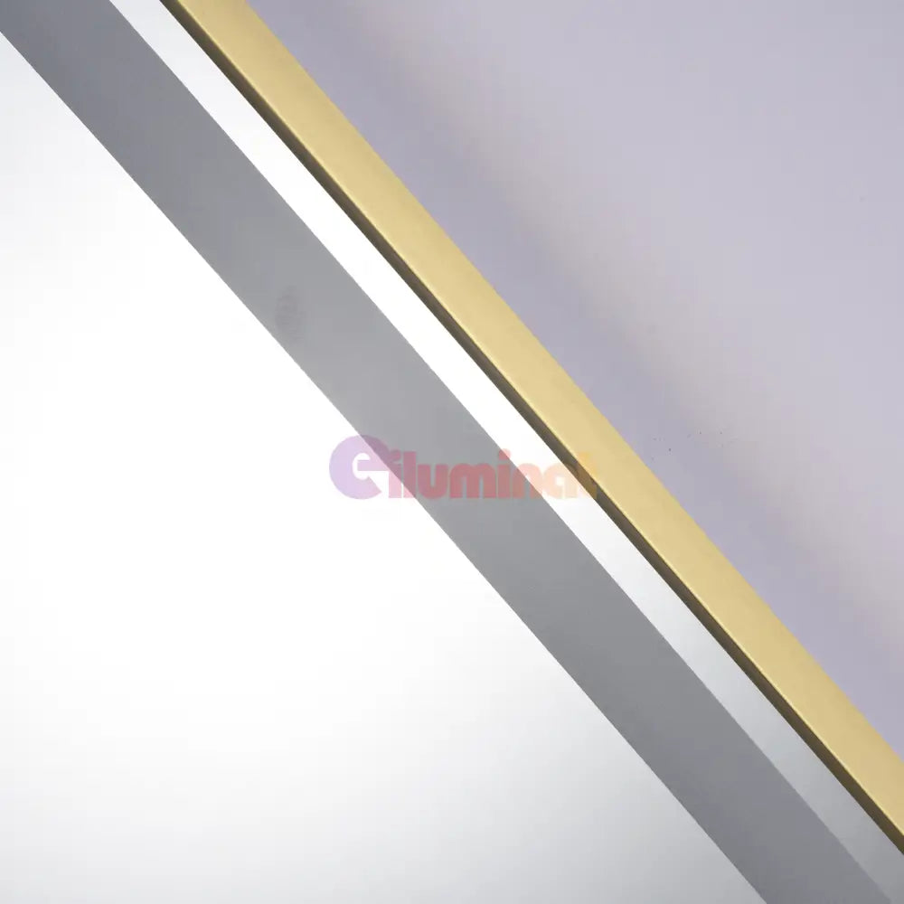 Oglinda Led 110X70Cm Rama Aurie Dezaburire Ceas Temperatura Touch Si 3 Lumini Od058/Gd Mirror