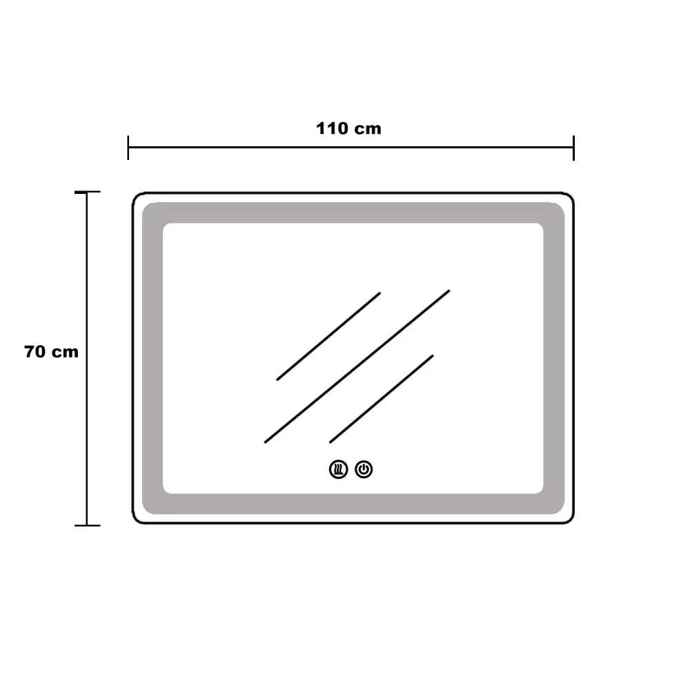 Oglinda Led 110X70Cm Rama Aurie Dezaburire Ceas Temperatura Touch Si 3 Lumini Od058/Gd Mirror