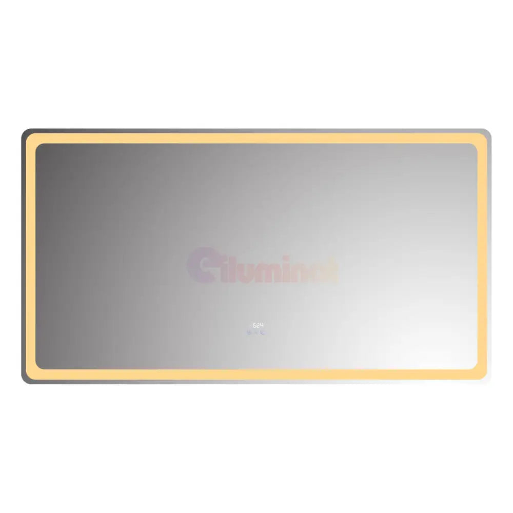 Oglinda LED 150x80CM cu Senzor Radar 3 Lumini Touch Dezaburire Ceas Termometru ARGINTIE / 150x80CM LED MIRROR