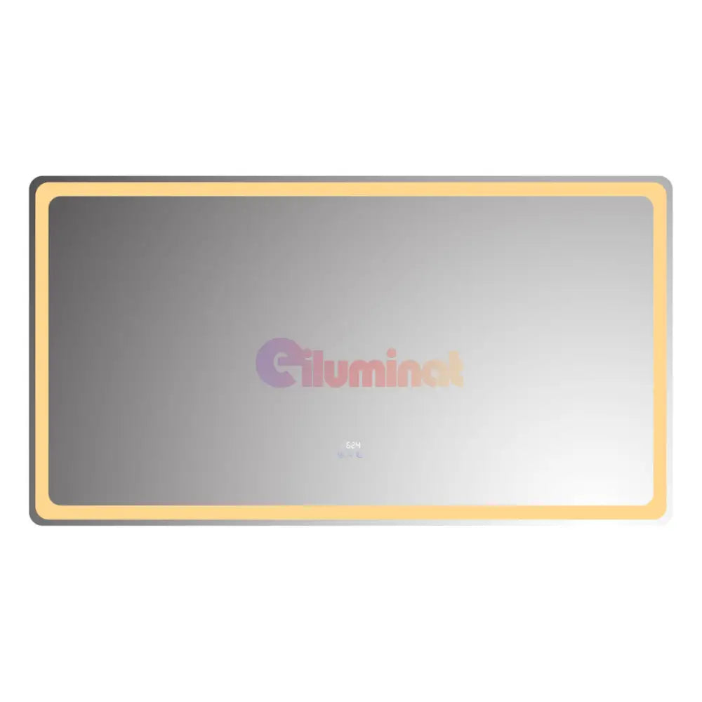 Oglinda LED 150x80CM cu Senzor Radar 3 Lumini Touch Dezaburire Ceas Termometru ARGINTIE / 150x80CM LED MIRROR