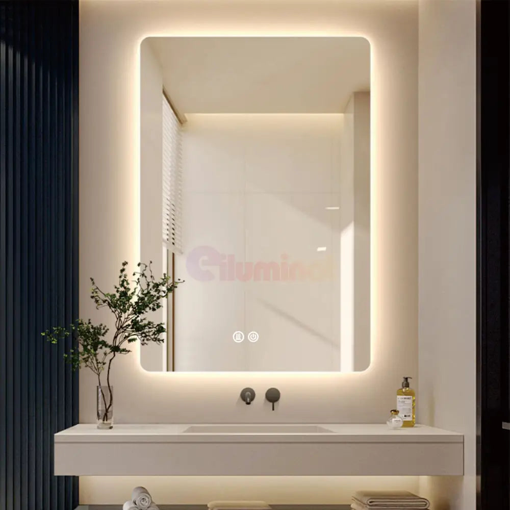 Oglinda Led 50X70Cm 3 Lumini Dezaburire Si Touch Od030 Mirror