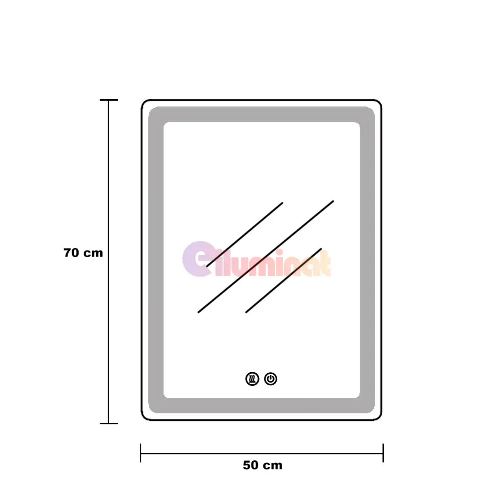 Oglinda Led 50X70Cm 3 Lumini Dezaburire Si Touch Od038 Mirror