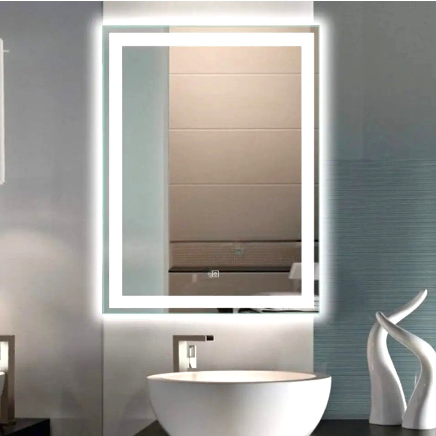 Oglinda Led Dreptunghiulara 60X80Cm Buton Touch Simple Mirror