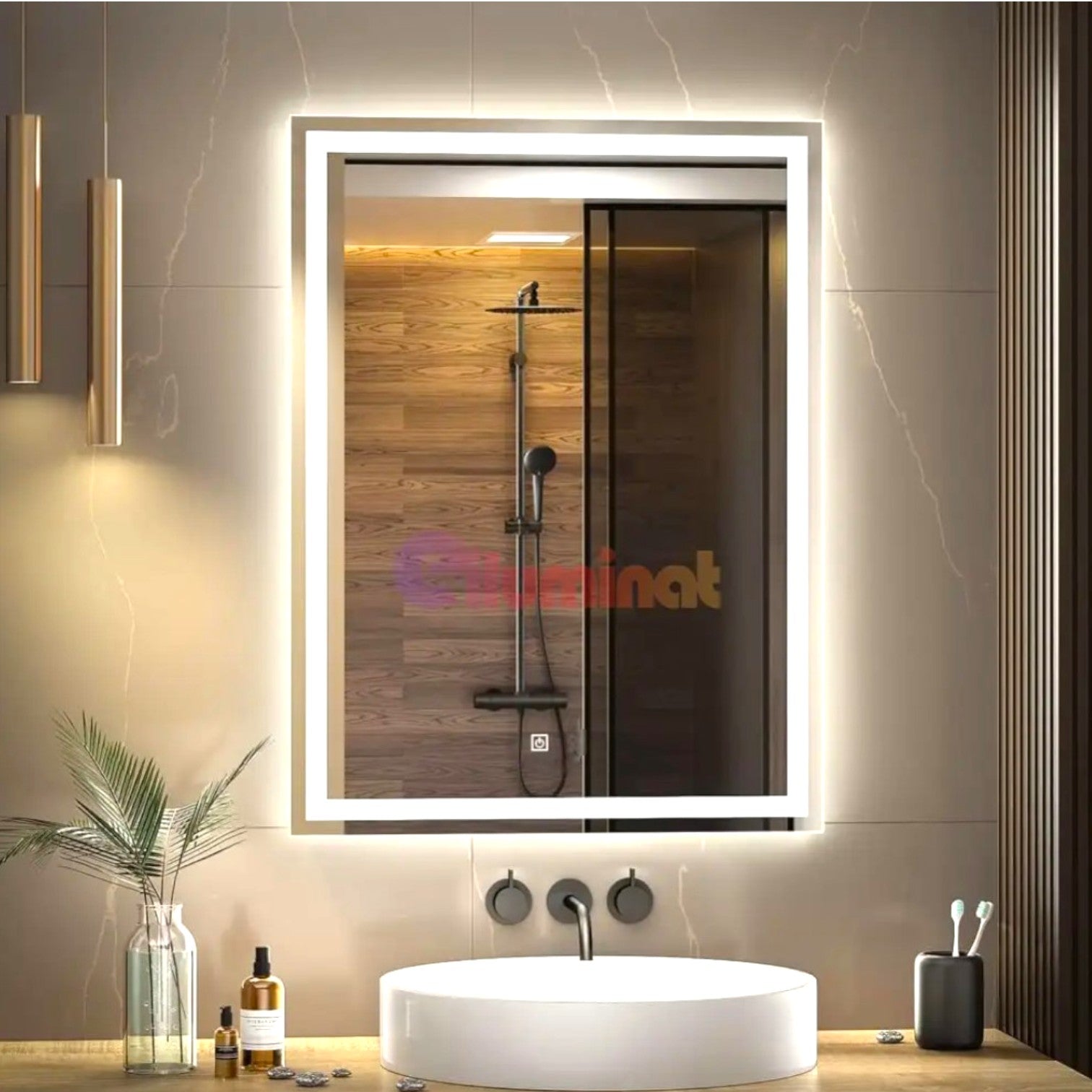 Oglinda Led Dreptunghiulara 60X80Cm Buton Touch Simple Mirror