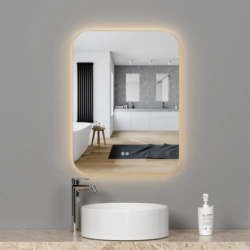 Oglinda Led 60X80Cm 3 Lumini Dezaburire Si Touch Od003 Mirror