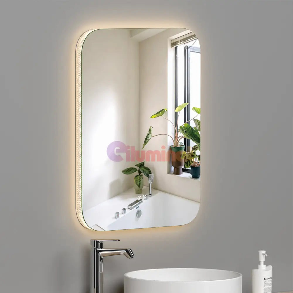 Oglinda Led 60X80Cm 3 Lumini Dezaburire Si Touch Od003 Mirror