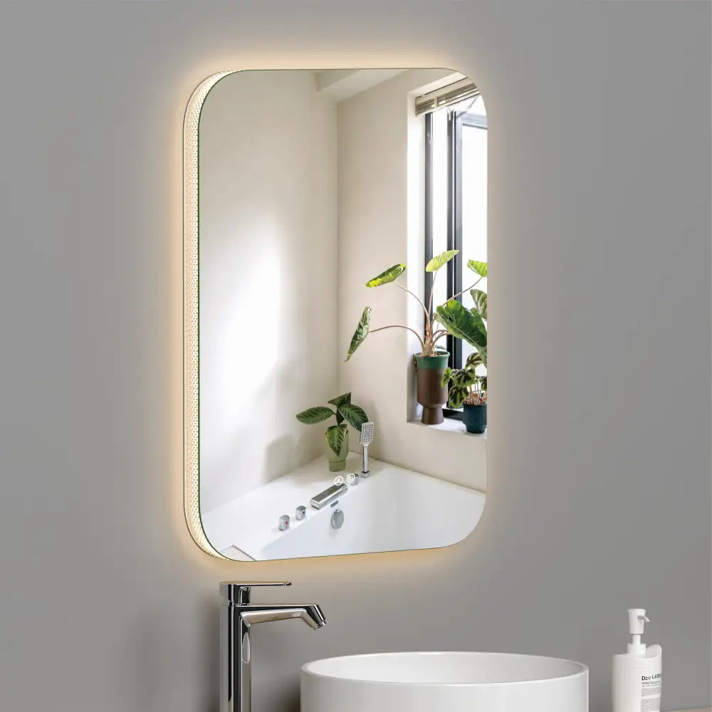 Oglinda Led 60X80Cm 3 Lumini Dezaburire Si Touch Od003 Mirror