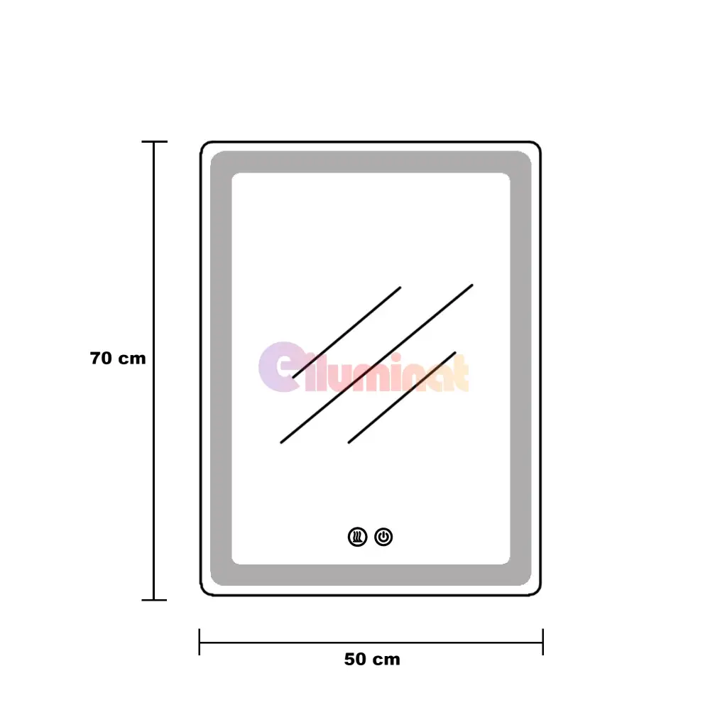 Oglinda Led 60X80Cm 3 Lumini Dezaburire Si Touch Od003 Mirror