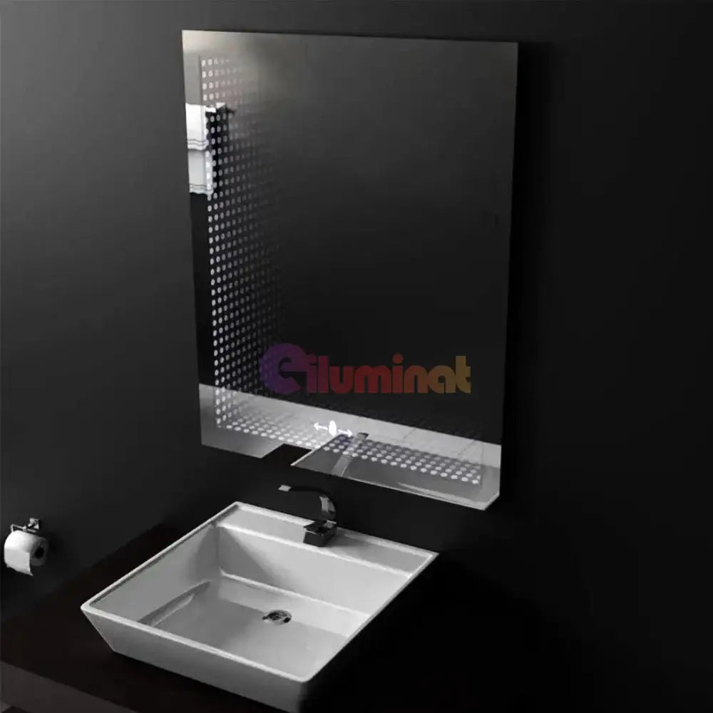 Oglinda LED 60x80cm 3D Rama Neagra Senzor si 3 Lumini W09 NEAGRA / 60X80CM LED MIRROR