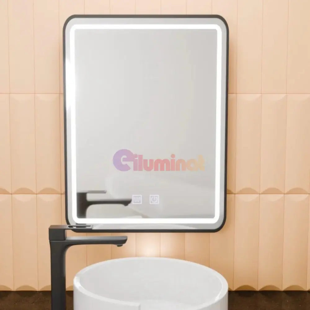 Oglinda LED 60X80cm cu Functie Dezaburire si Touch 60X80CM / NEAGRA LED MIRROR
