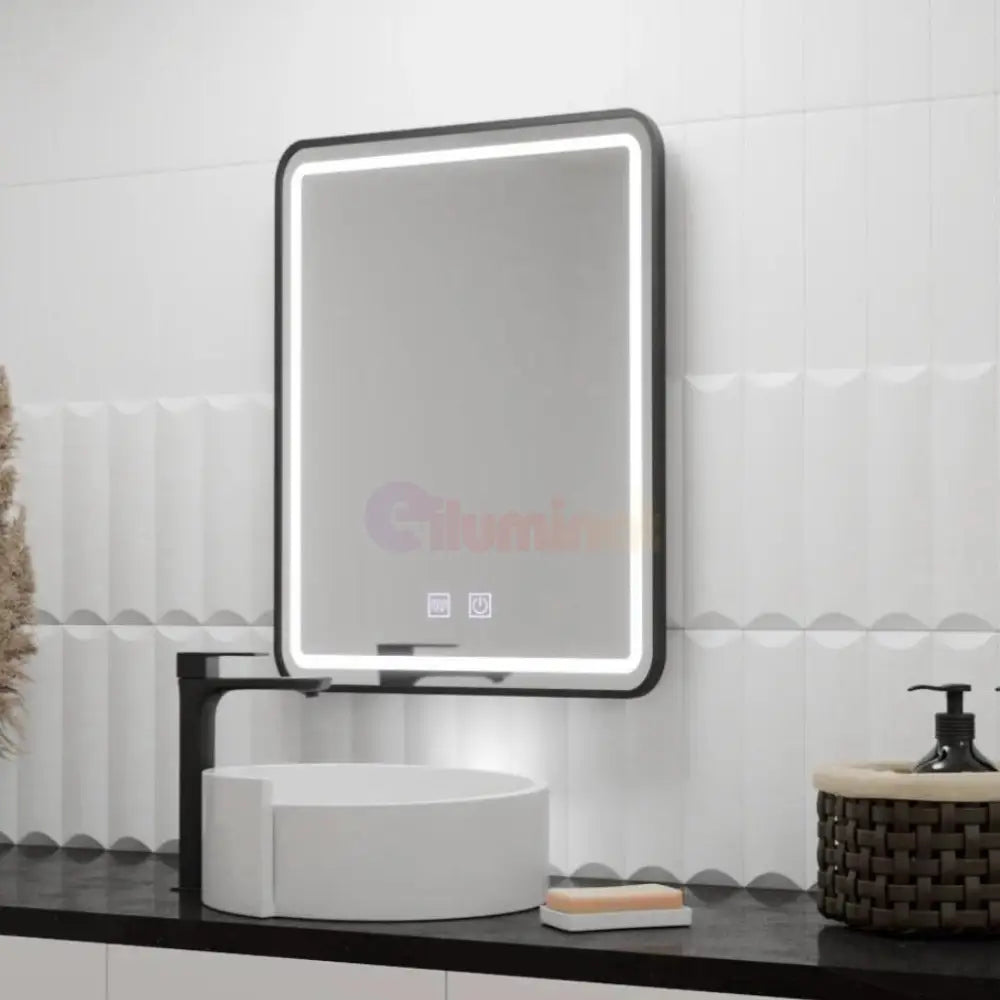 Oglinda LED 60X80cm cu Functie Dezaburire si Touch 60X80CM / NEAGRA LED MIRROR