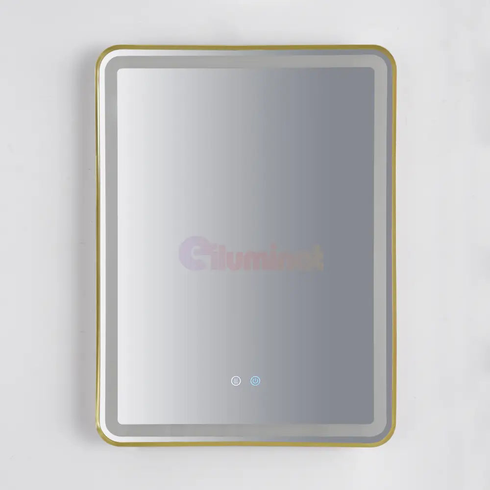 Oglinda Led 60X80Cm Rama Aurie 3 Lumini Dezaburire Si Touch Od039/Gd Mirror