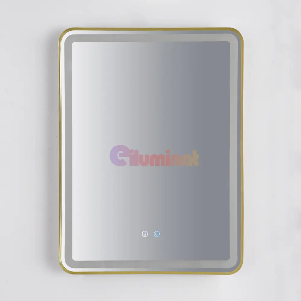 Oglinda Led 60X80Cm Rama Aurie 3 Lumini Dezaburire Si Touch Od039/Gd Mirror