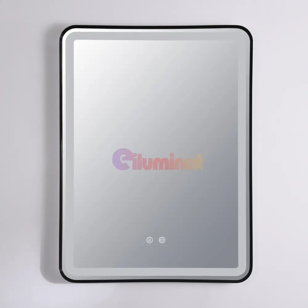 Oglinda Led 60X80Cm Rama Neagra 3 Lumini Dezaburire Si Touch Od039/Bk Mirror