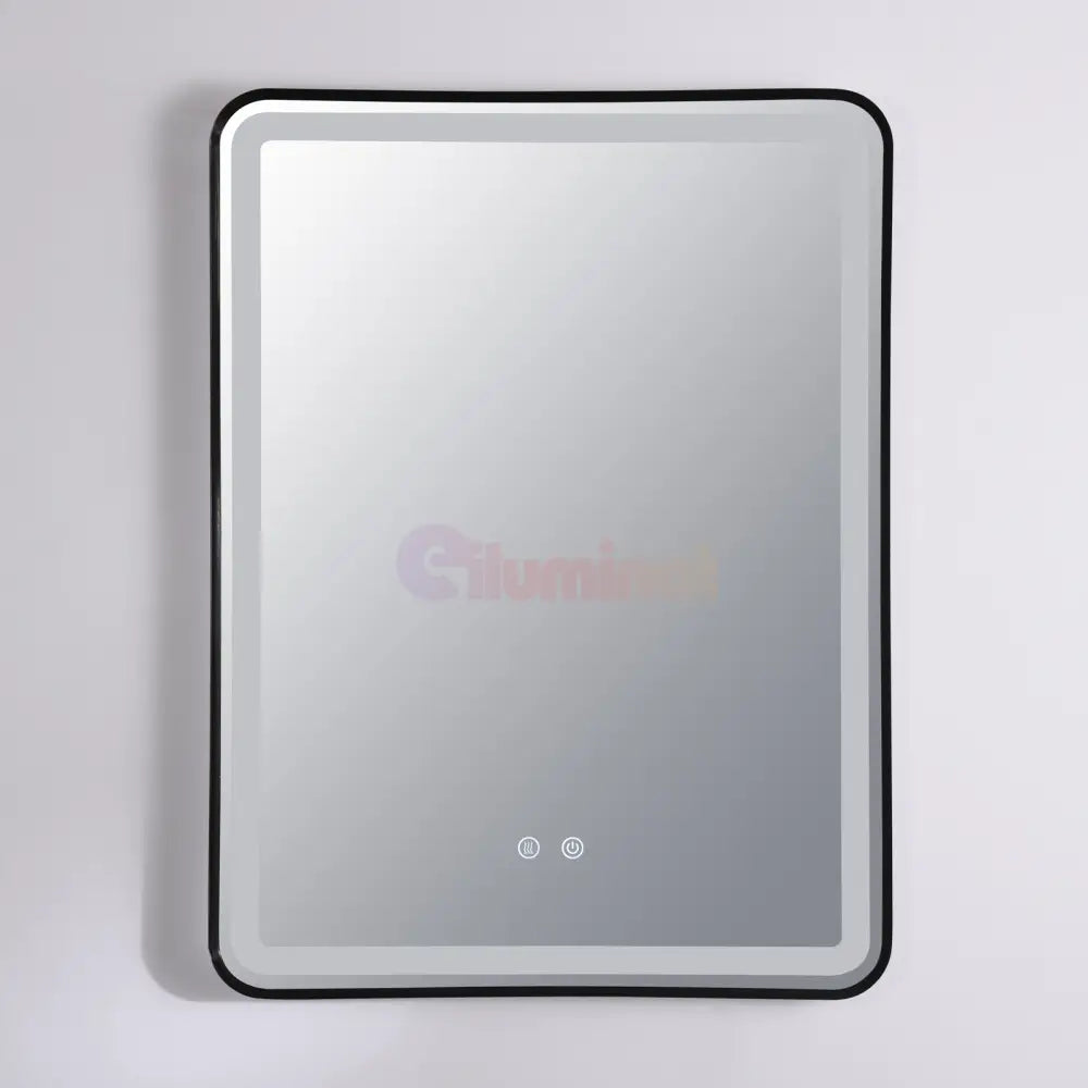 Oglinda Led 60X80Cm Rama Neagra 3 Lumini Dezaburire Si Touch Od039/Bk Mirror