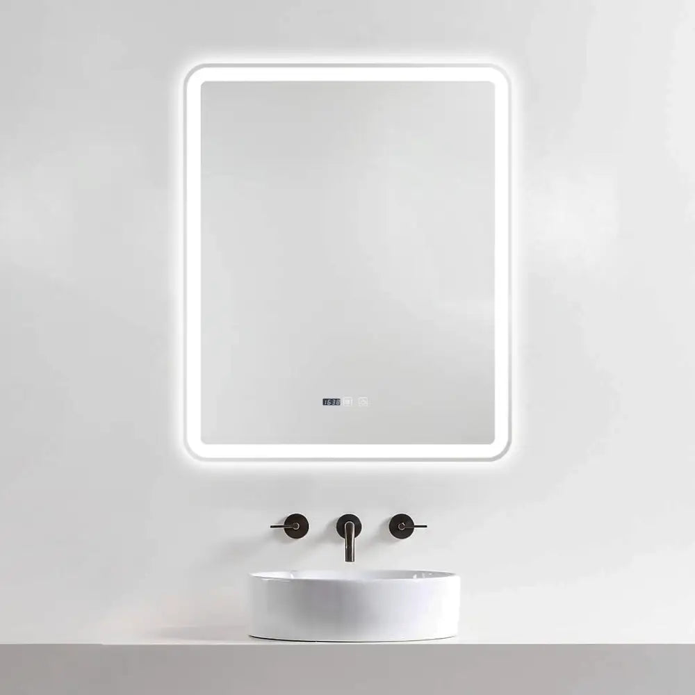 Oglinda Led 75X90Cm Functie Dezaburire Ceas Si Trei Lumini J169 Mirror