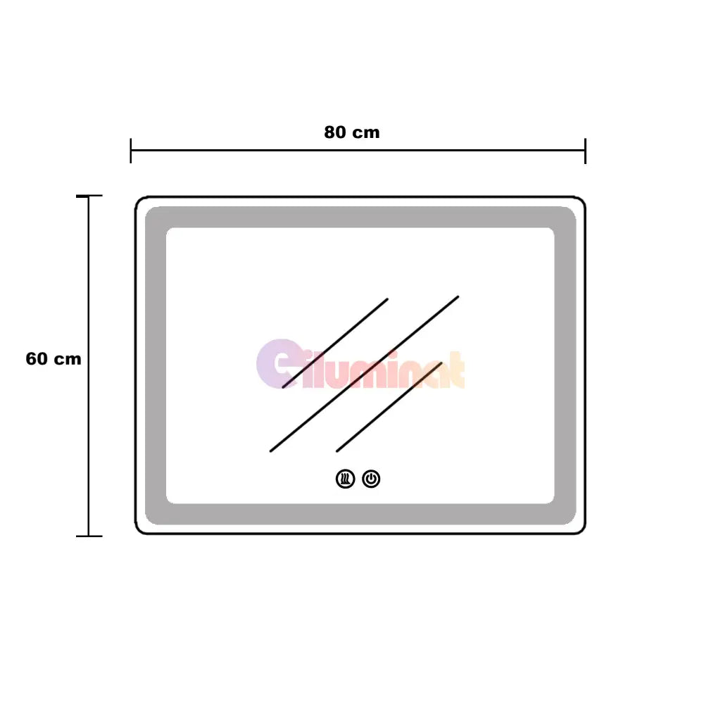 Oglinda Led 80X60Cm 3 Lumini Dezaburire Si Touch Od037Y Mirror