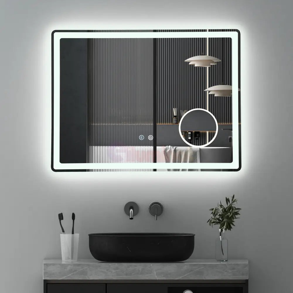 Oglinda Led 80X60Cm Lupa 3 Lumini Dezaburire Si Touch Od023 Mirror
