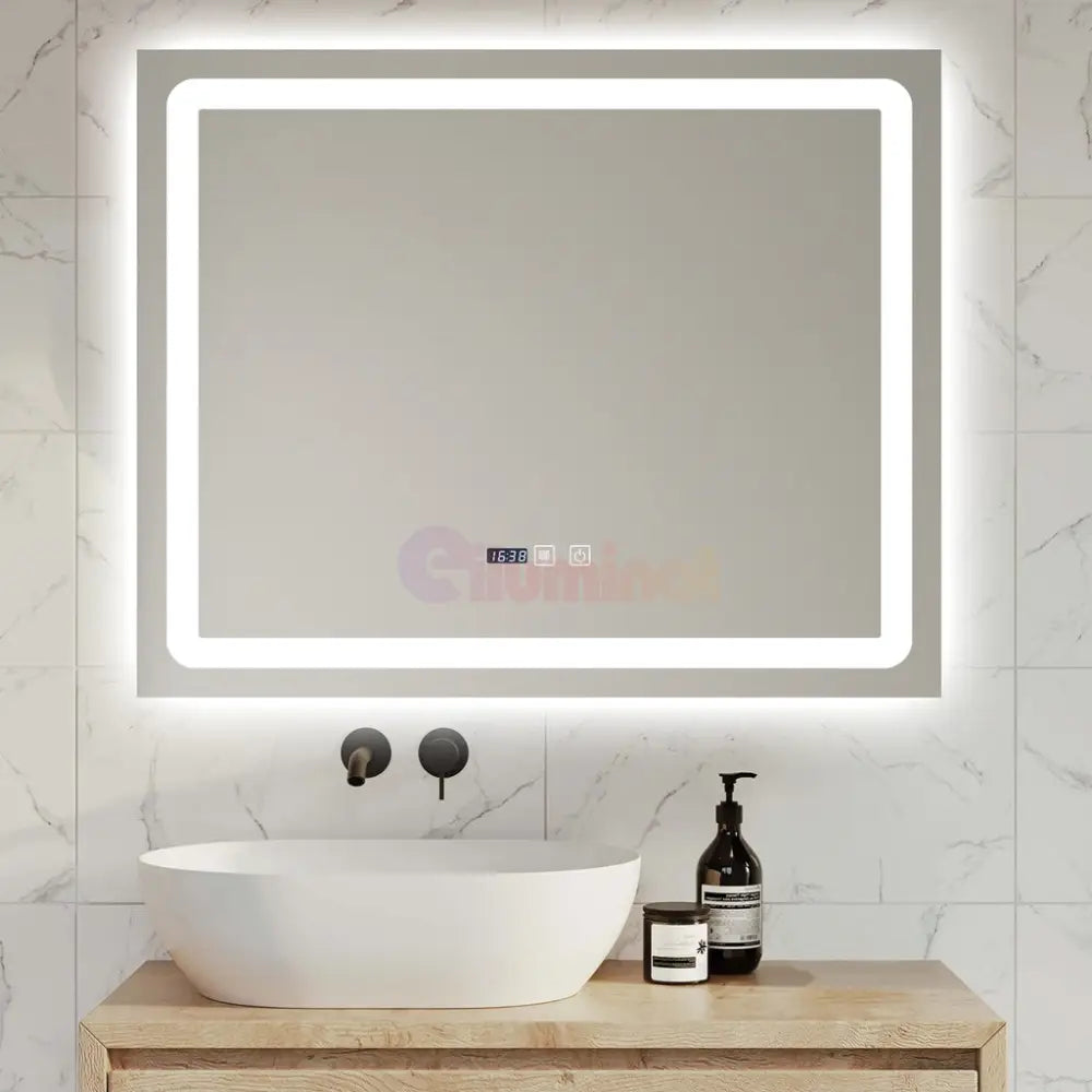Oglinda Led 80X65Cm Functie Dezaburire Ceas Si Touch J49 Mirror
