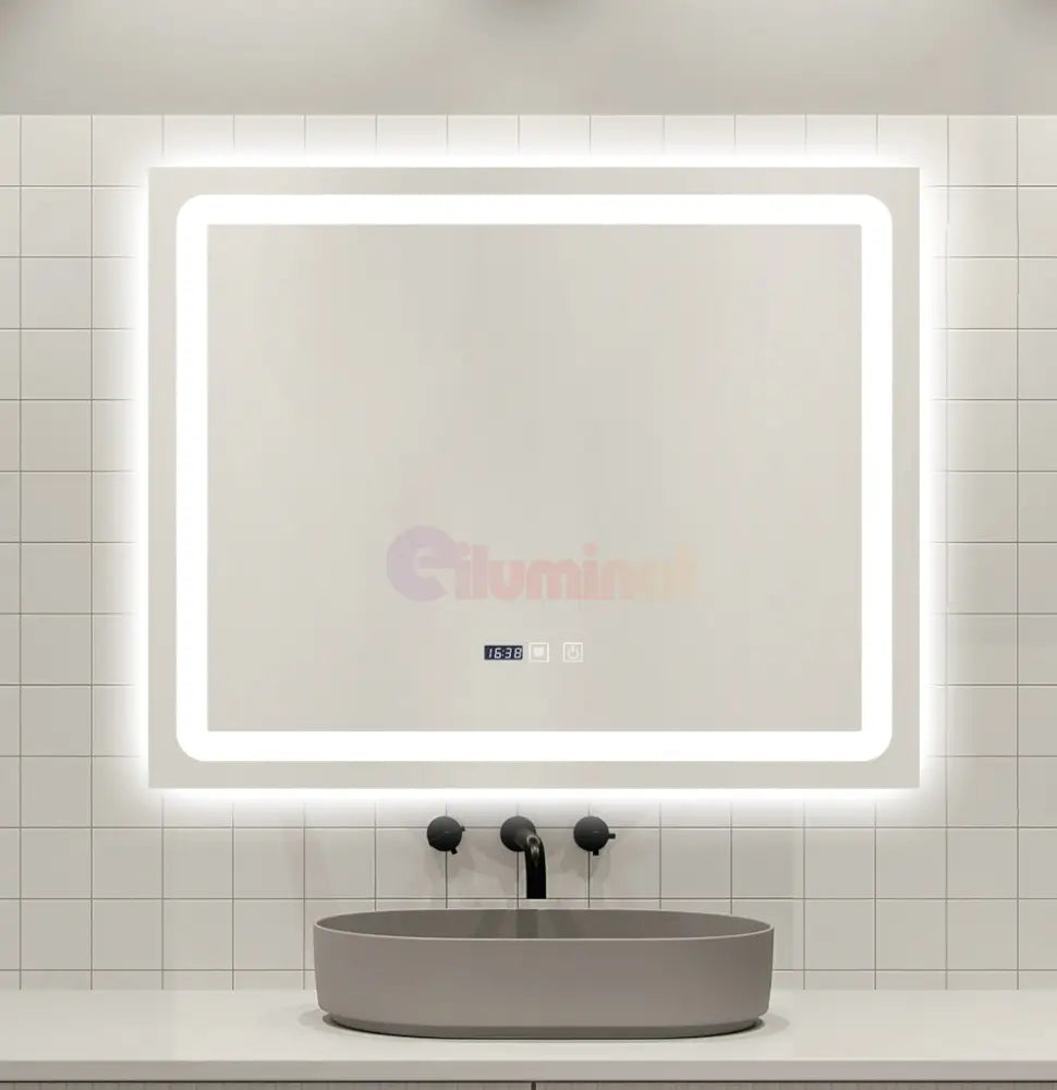 Oglinda Led 80X65Cm Functie Dezaburire Ceas Si Touch J49 Mirror