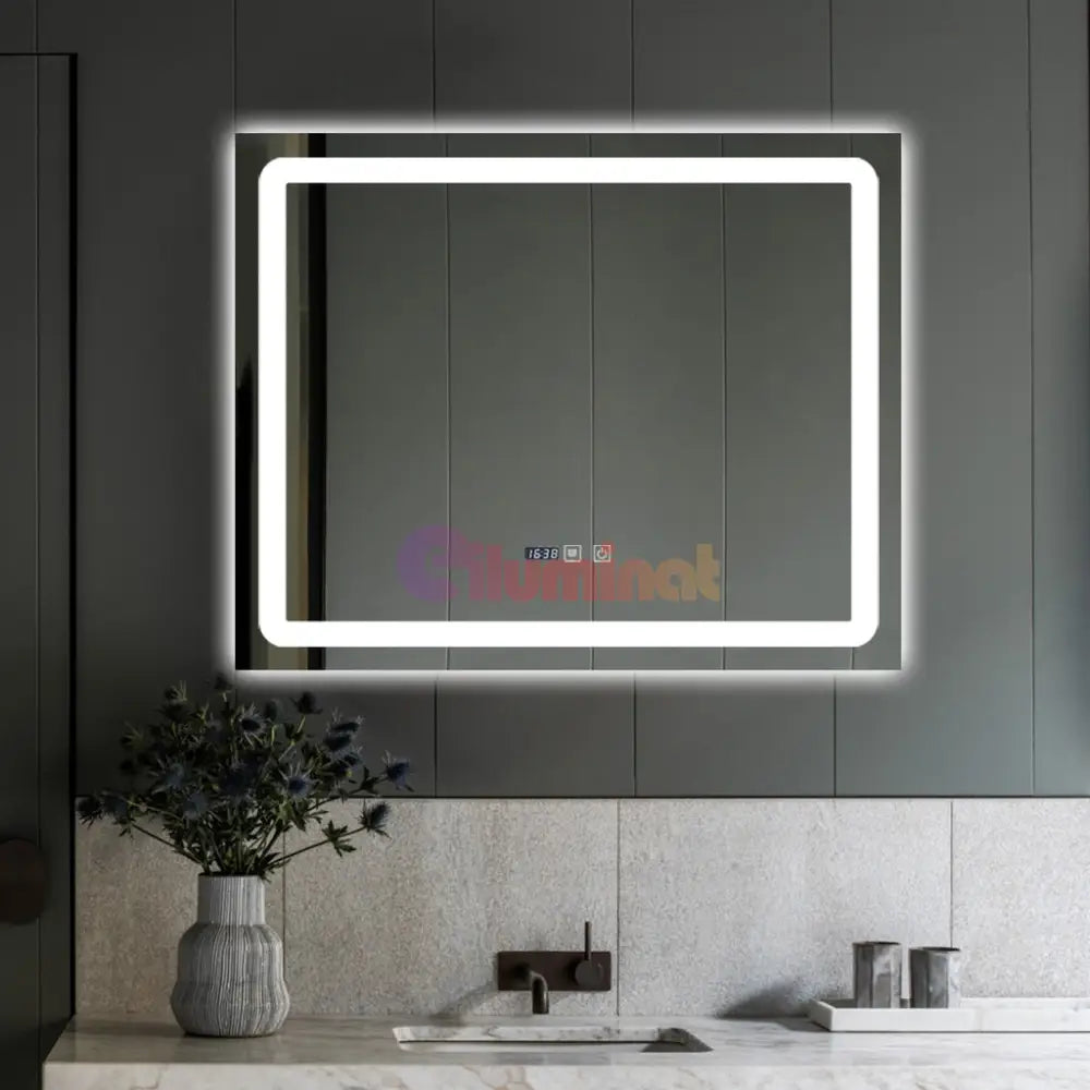 Oglinda Led 80X65Cm Functie Dezaburire Ceas Si Touch J49 Mirror