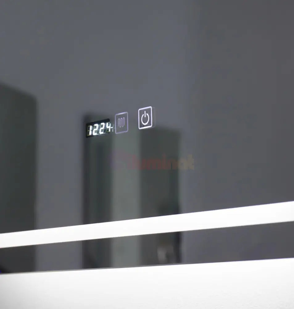 Oglinda Led 90X60Cm Cu Functie Dezaburire Touch Si Ceas J16 Mirror
