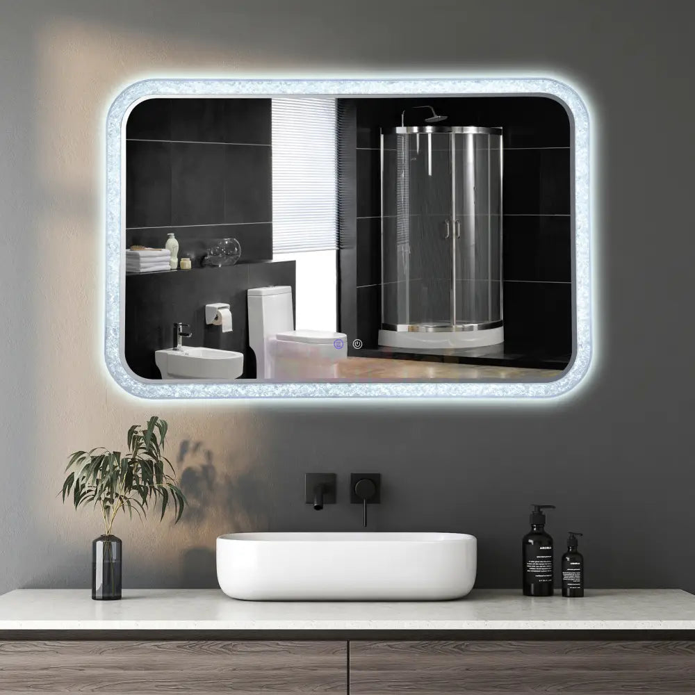 Oglinda Led 98X65Cm 3 Lumini Dezaburire Si Touch Od052 Mirror