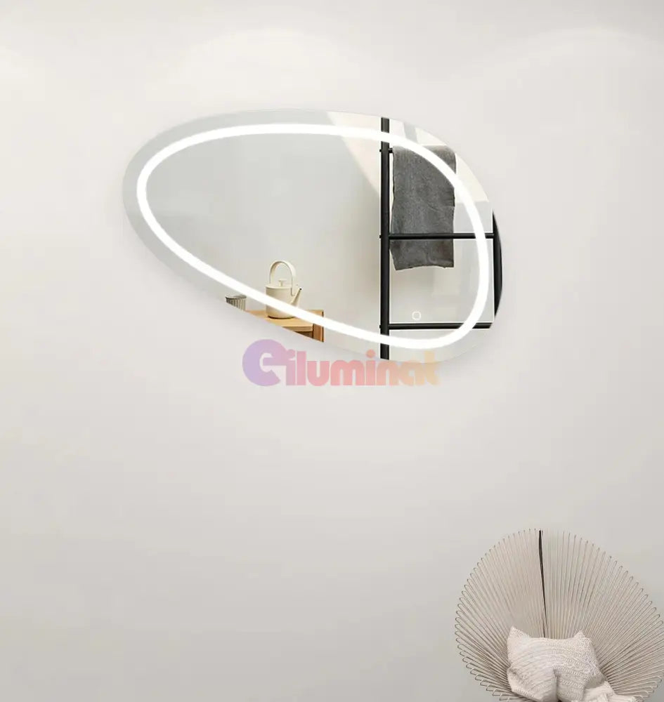 Oglinda Led Asimetrica 80X45Cm Functie Dezaburire Si Touch J18 Mirror